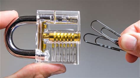 pick a metal box lock|lock picking with a paperclip.